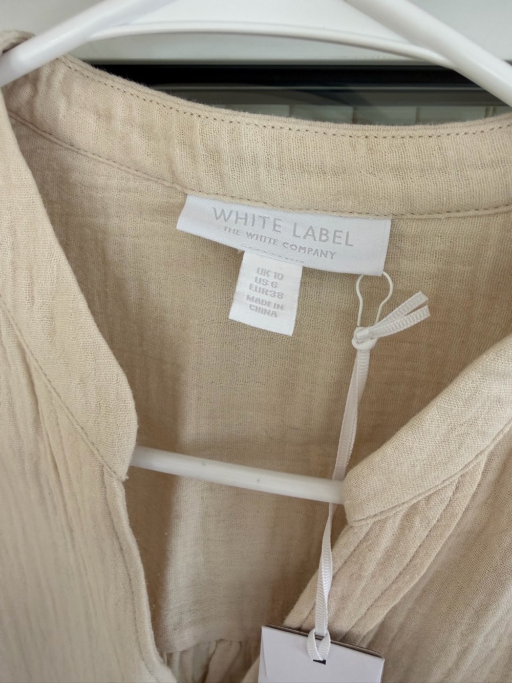 NWT The White Company Cream Short-Sleeve Button-Down Gauze Top - Picture 5 of 9